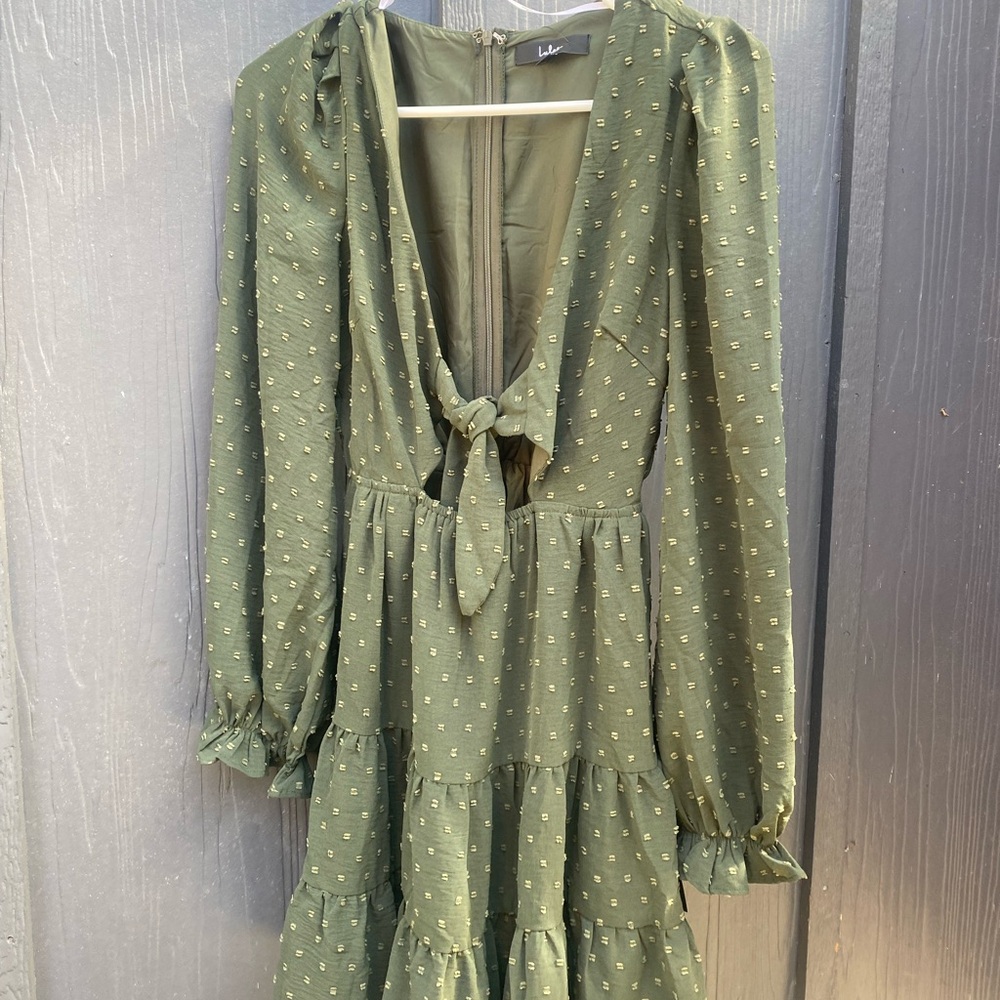 Lulus Green Long Sleeve Dress